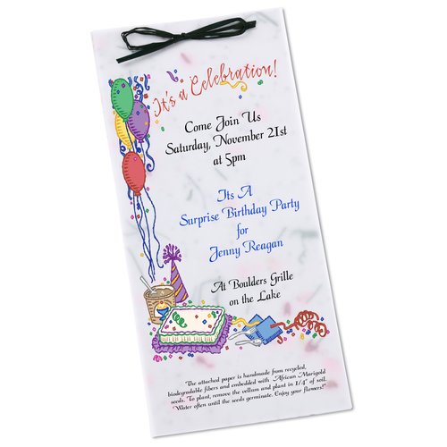 Seeded Invitation/Program - 9" x 4" - Scarlet Sage Main Image