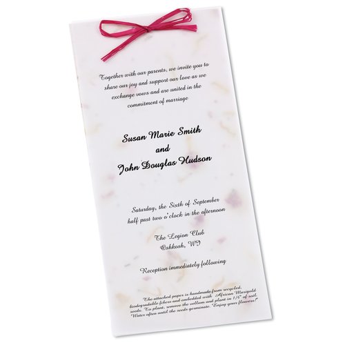 Seeded Invitation/Program - 9" x 4" - California Poppy Main Image