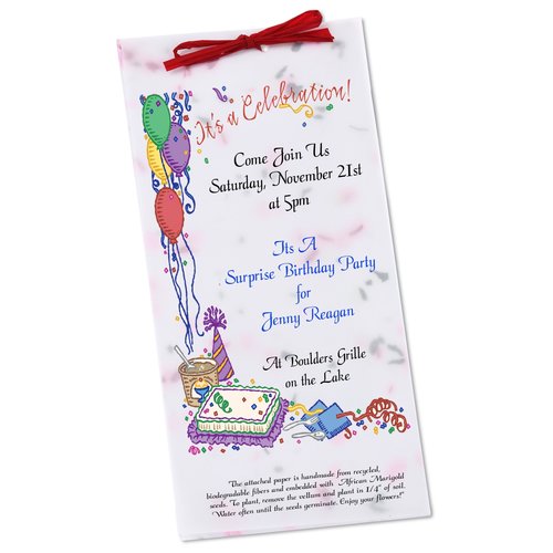 Seeded Invitation/Program - 9" x 4" - Tomato Main Image