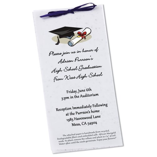 Seeded Invitation/Program - 9" x 4" - Wildflower Main Image