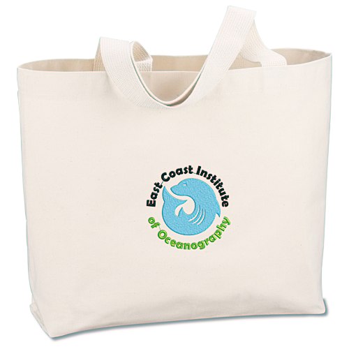 USA Made  Bayside Jumbo Tote - Natural - Embroidered Main Image
