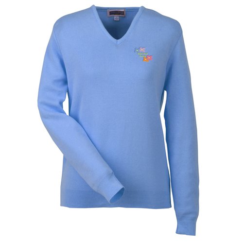 Ultra-Soft Cotton V-Neck Sweater - Ladies' Main Image