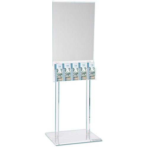 Floor Poster Stand with 5 Pockets - Clear Main Image