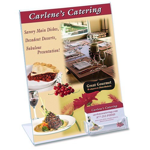 Sign Holder with Business Card Pocket - 11" x 8-1/2" Main Image