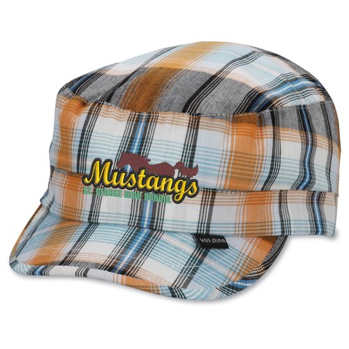 Peter Grimm Cadet Cap - Orange Plaid - Closeout Main Image