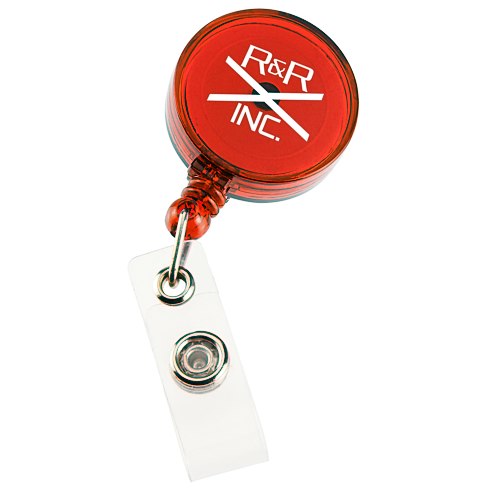 Economy Retractable Badge Holder - Round - Translucent - 24 hr Main Image