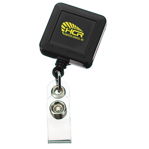Economy Retractable Badge Holder - Square - Opaque - 24 hr Main Image