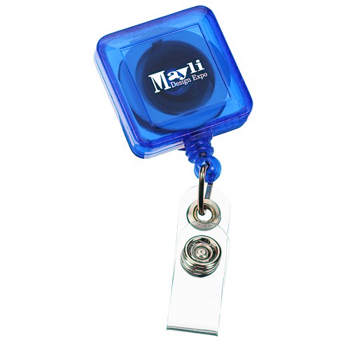 Economy Retractable Badge Holder - Square - Translucent - 24 hr Main Image