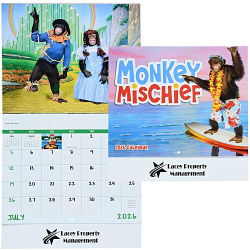 Monkey Mischief Calendar - Stapled Main Image