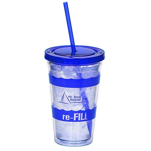 Wavy Color Scheme Spirit Tumbler - 16 oz. - 24 hr Main Image