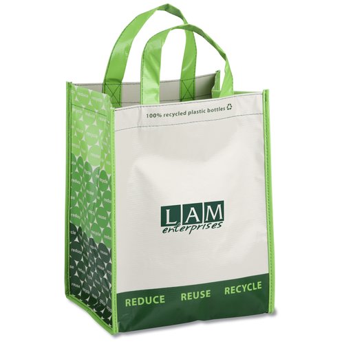 Expressions Grocery Tote - 11-3/4" x 9" - Green - Closeout Main Image