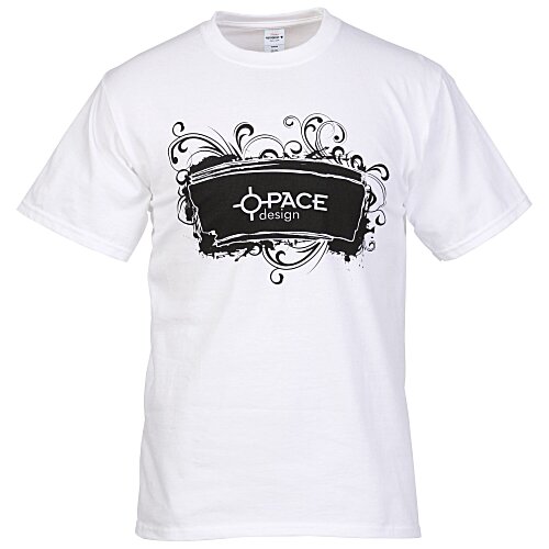 Hanes Tagless T-Shirt - Screen - White - Brushstroke Design Main Image