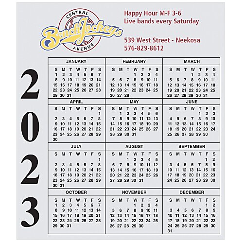 Calendar Magnet - Small - White- 24 hr Main Image