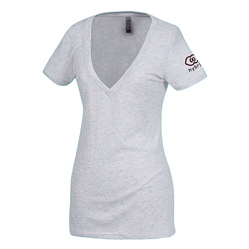 Next Level Tri-Blend Deep V-Neck T-Shirt - Ladies' - White Main Image