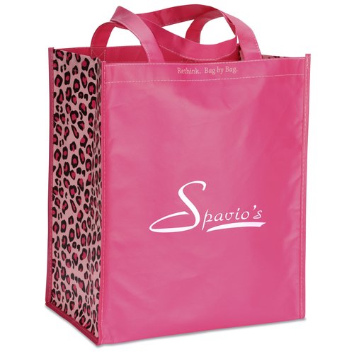 Inspirations Laminated Grocery Tote - 15" x 13" -  Pink Main Image