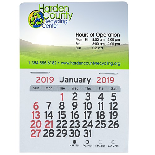 Peel-N-Stick Calendar - Rectangle - Full Color Main Image