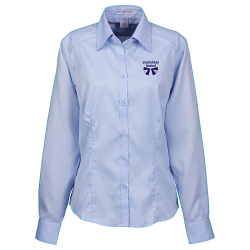 Wrinkle-Free Cotton Stripe Jacquard Shirt - Ladies' Main Image