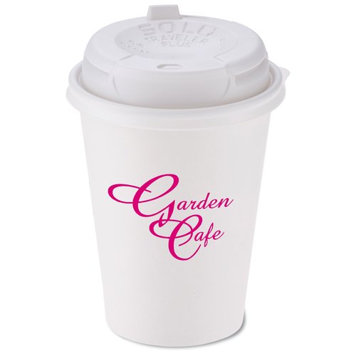 Paper Hot/ Cold Cup - 12 oz. w/Traveler Plus Lid - Low Qty Main Image