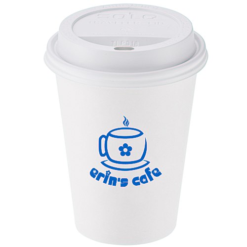 Paper Hot/Cold Cup with Traveler Lid - 12 oz. Main Image