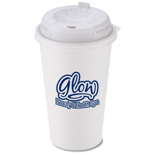 Paper Hot/ Cold Cup - 16 oz. w/Traveler Plus Lid - Low Qty Main Image