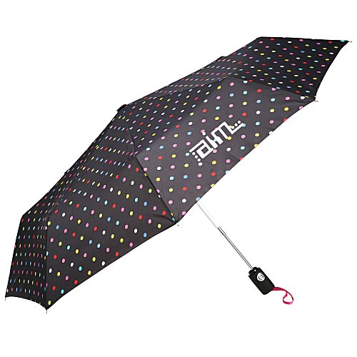 totes Auto Open/Close Umbrella - Polka Dots - 43" Arc - 24 hr Main Image