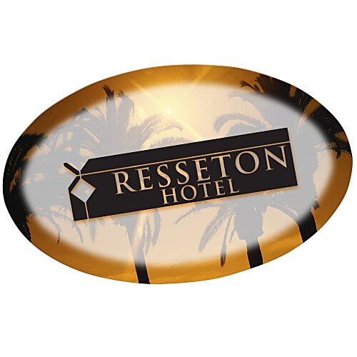 Full Color Name Badge - Oval - Pin Main Image