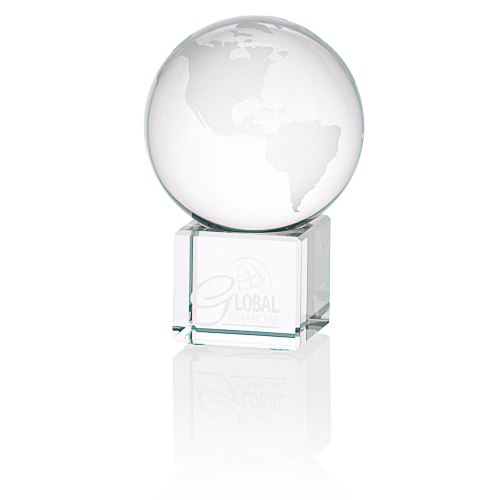 Globe Crystal Desktop Award - 3" Main Image