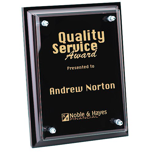Black Finished Plaque with Jade Glass Plate - 9" Main Image