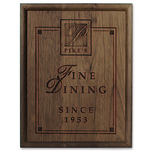 Walnut Finished Wood Plaque - 9" Main Image