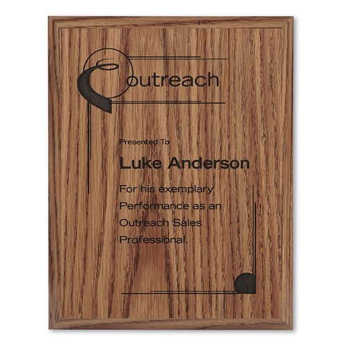 Simulated Oak Plaque - 9" Main Image