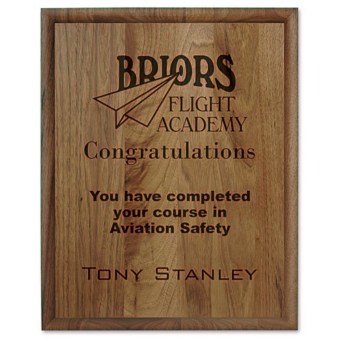 Walnut Finished Wood Plaque - 10" Main Image