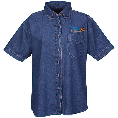 Cotton Short Sleeve Denim Shirt - Ladies' Main Image