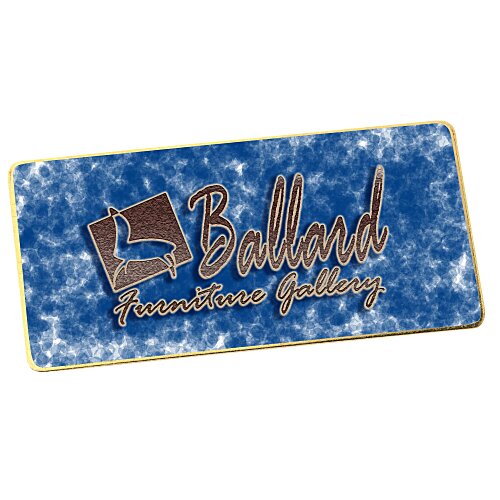 Metal Name Badge - Rectangle - 1 1/2 inches x 3 inches - Magnetic Back Main Image