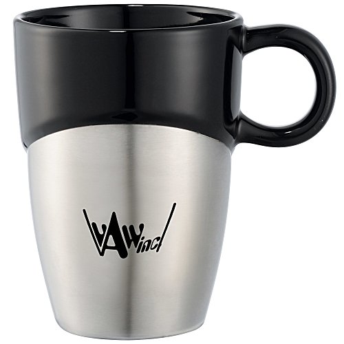 Double Dipper Ceramic Mug with Stainless Base - 11 oz. Main Image