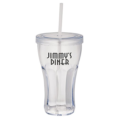 Fountain Soda Tumbler with Straw - 16 oz. - 24 hr Main Image