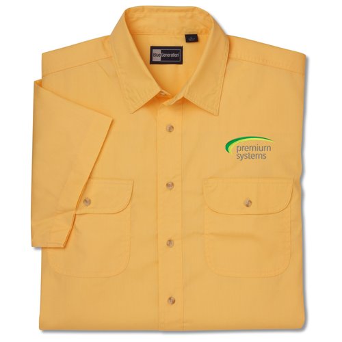 Blue Generation 2-Pocket SS Poplin Shirt-Men's-Closeout Main Image