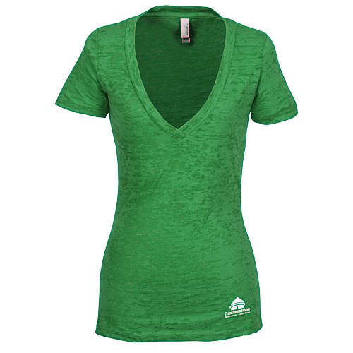 Next Level Burnout Deep V Tee - Ladies' Main Image