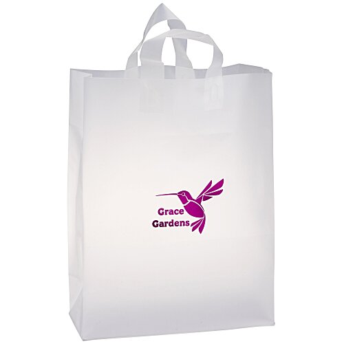 Soft-Loop Frosted Clear Shopper - 17 inches x 13 inches - Foil Main Image