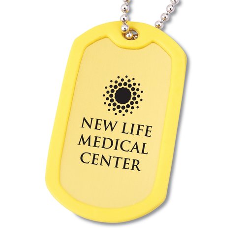 Anodized Dog Tags w/Rubber Edging - Closeout Main Image