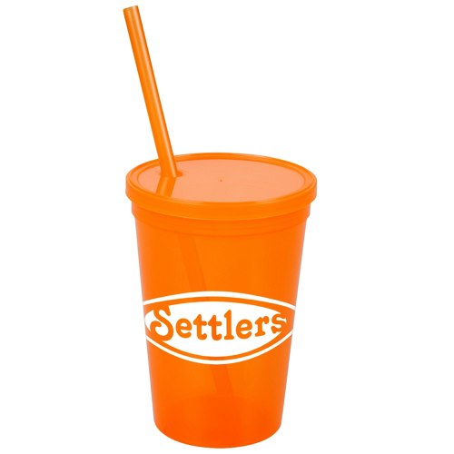 Stadium Cup with Lid & Straw - 16 oz. - Jewel Main Image