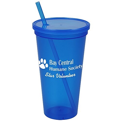 Stadium Cup with Lid & Straw - 24 oz. - Jewel Main Image