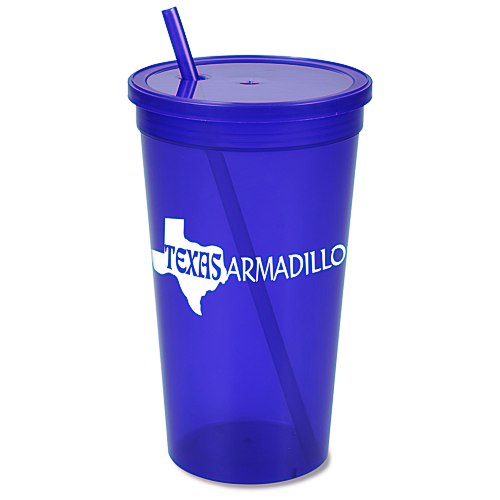 Stadium Cup with Lid & Straw - 32 oz. - Jewel Main Image