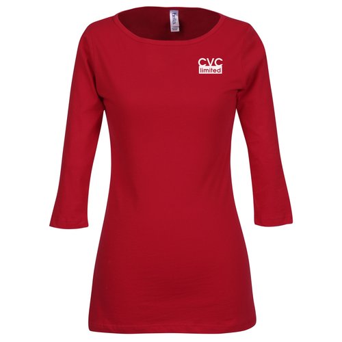Bella 1/2 Sleeve Boatneck T-Shirt - Colors Main Image