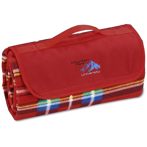 Roll-Up Blanket - Red/Blue Plaid with Red Flap Main Image