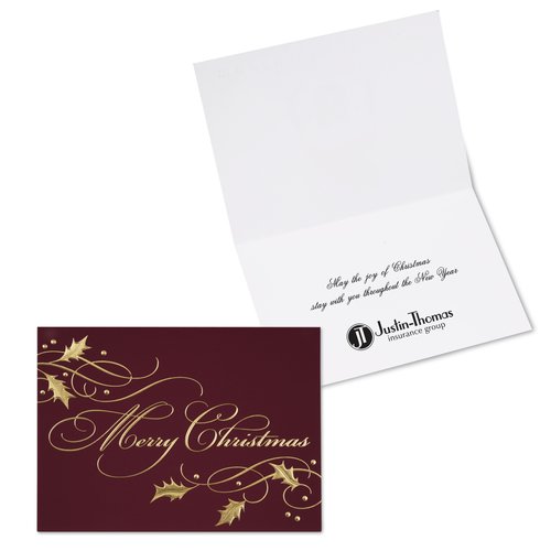Burgundy Christmas Greeting Card Main Image
