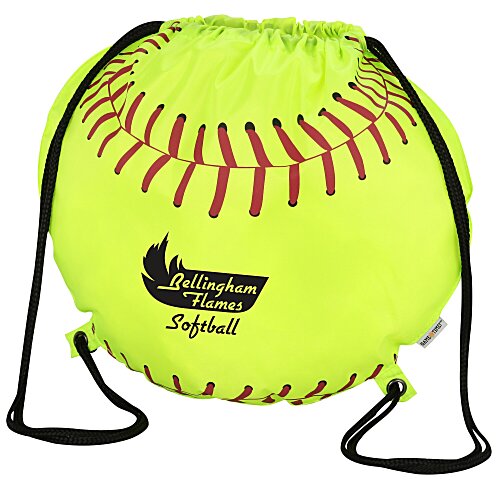 Game Time! Softball Drawstring Backpack - 24 hr Main Image