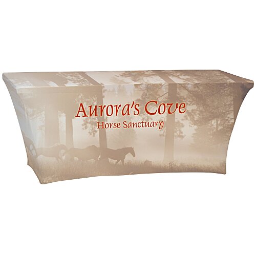 Hemmed Open-Back UltraFit Table Cover - 6 feet - Full Color Main Image