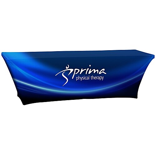Hemmed Open-Back UltraFit Table Cover - 8 feet - Full Color Main Image