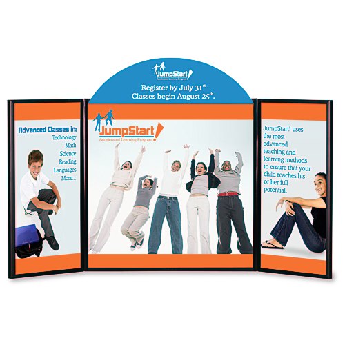 Briefcase Tabletop Display with Curved Header - 24" x 48" - Full Color Main Image