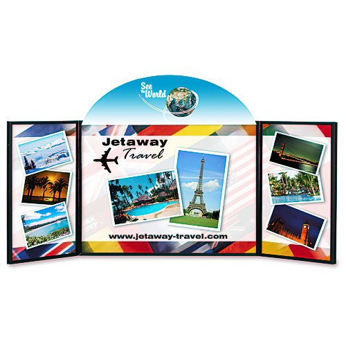 Briefcase Tabletop Display with Curved Header - 24" x 64" - Full Color Main Image
